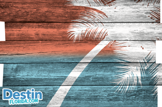 Red White & Blue Palm Tree